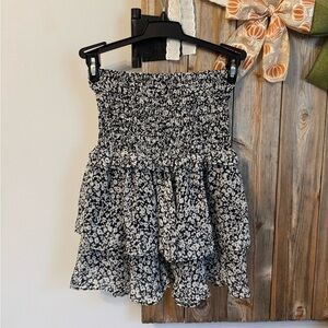 Sienna Sky Black and White Floral A-Line Skirt